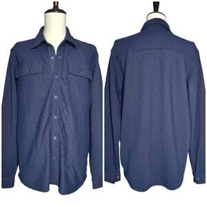 Orvis | Men | Dark Navy Diamond Quilted Outdoor Snap Button Shirt Jacket | XL